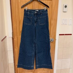 Dark Blue Wide-leg Jeans H&M